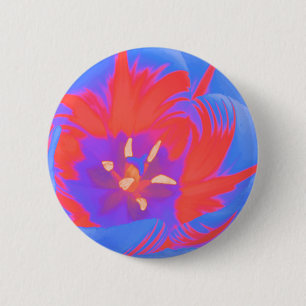 Badge Rond 5 Cm Bouton Fluorescent Tulip