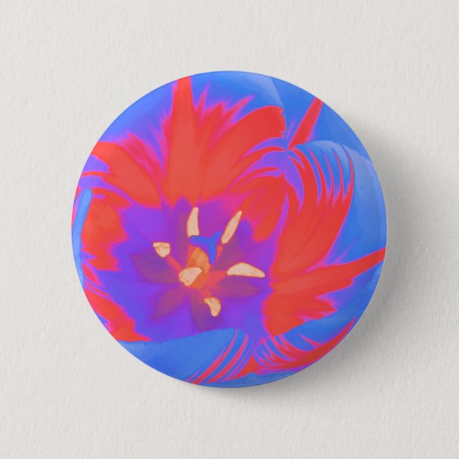 Badge Rond 5 Cm Bouton Fluorescent Tulip (Devant)
