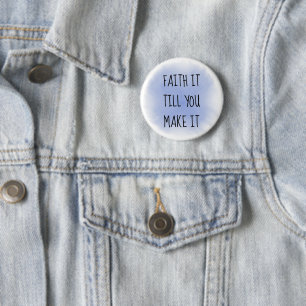 Badge Rond 5 Cm Bouton Foi Bleue