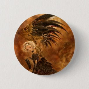 Badge Rond 5 Cm Bouton foncé d'ange de Steampunk