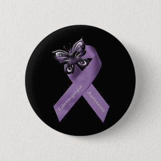 Badge Rond 5 Cm Bouton foncé de fibromyalgie
