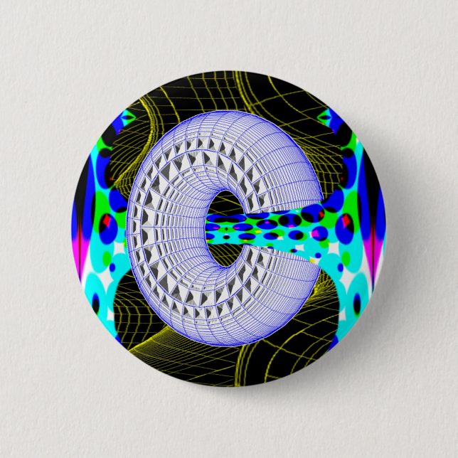 Badge Rond 5 Cm Bouton fou par beignet (Devant)