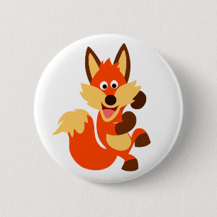 Badge Rond 5 Cm Bouton Fox de Danser mignonne Badton