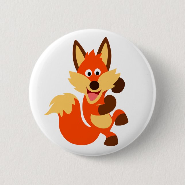 Badge Rond 5 Cm Bouton Fox de Danser mignonne Badton (Devant)