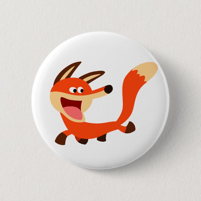 Badge Rond 5 Cm Bouton Fox de dessin espiègle insigne (Devant)