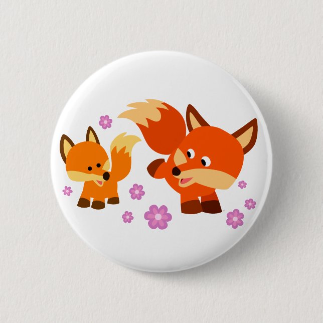 Badge Rond 5 Cm Bouton Foxes joli jeu de dessin (Devant)