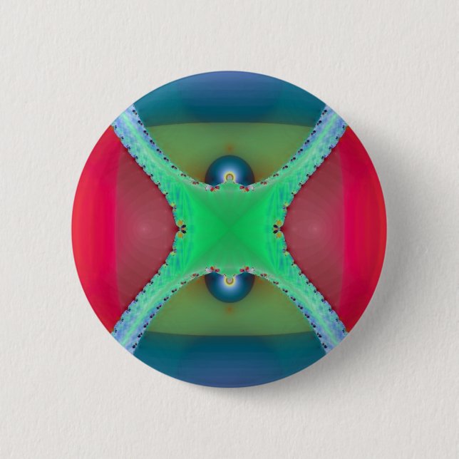 Badge Rond 5 Cm Bouton fractal (Devant)