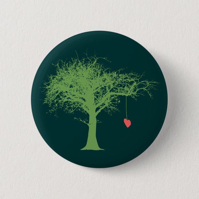 Badge Rond 5 Cm Bouton fragile de coeur (Devant)