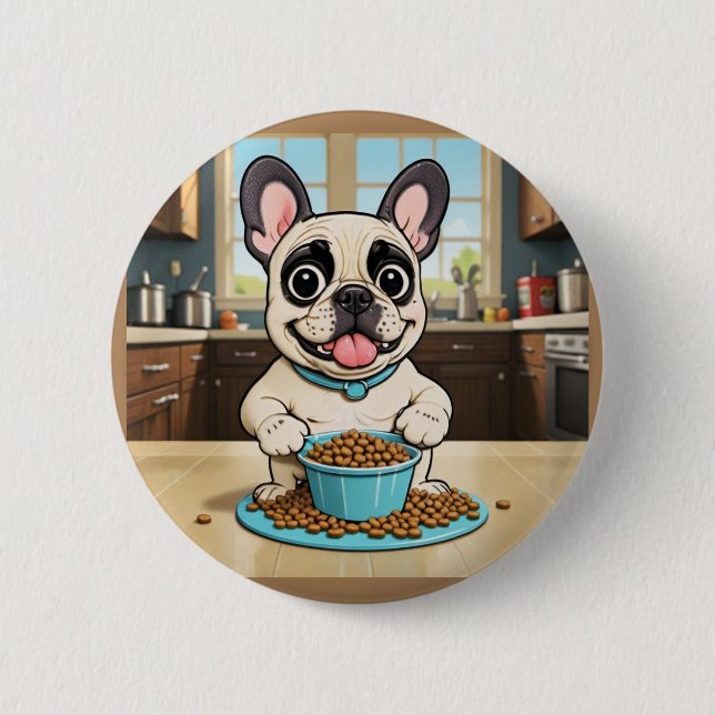 Badge Rond 5 Cm Bouton français Bulldog (Devant)