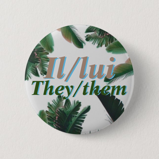 Badge Rond 5 Cm Bouton français Pronoun (Devant)