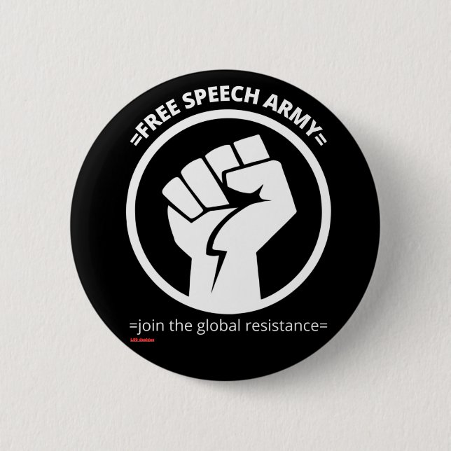 Badge Rond 5 Cm bouton "FREE SPEECH ARMY" (Devant)