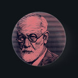 Badge Rond 5 Cm Bouton Freud rose<br><div class="desc">Sigmund Freud Portrait contre arrière - plan rose</div>