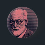 Badge Rond 5 Cm Bouton Freud rose<br><div class="desc">Sigmund Freud Portrait contre arrière - plan rose</div>