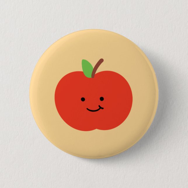 Badge Rond 5 Cm Bouton Fruit Pomme (Devant)
