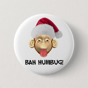 Badge Rond 5 Cm Bouton fumiste de singe de Bah