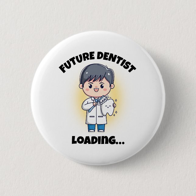 BADGE ROND 5 CM BOUTON FUTUR DENTISTE (Devant)