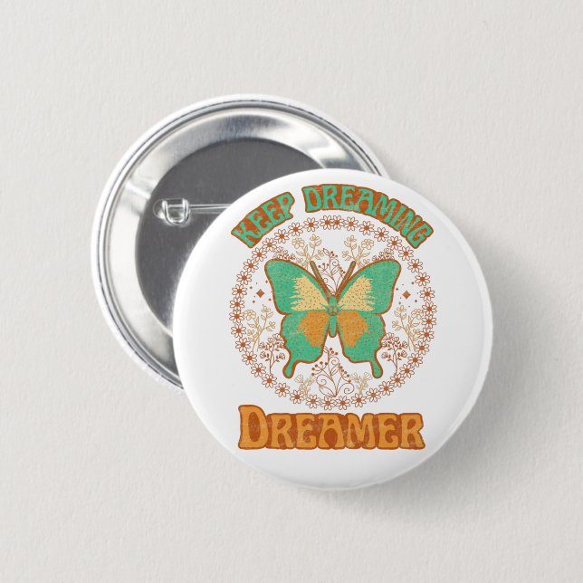 Badge Rond 5 Cm Bouton Garder Dreamer (Devant & derrière)