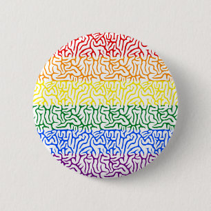 Badge Rond 5 Cm Bouton Gay pride du cerveau arc-en-ciel