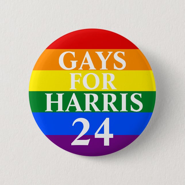Badge Rond 5 Cm Bouton Gays For Harris (Devant)