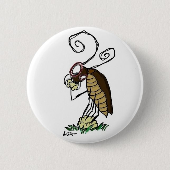 Badge Rond 5 Cm Bouton géant d'insecte (Devant)