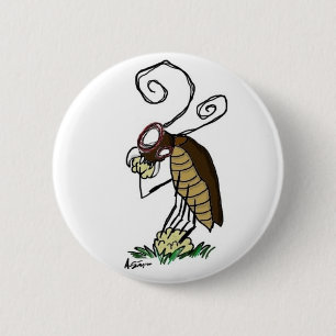 Badge Rond 5 Cm Bouton géant d'insecte