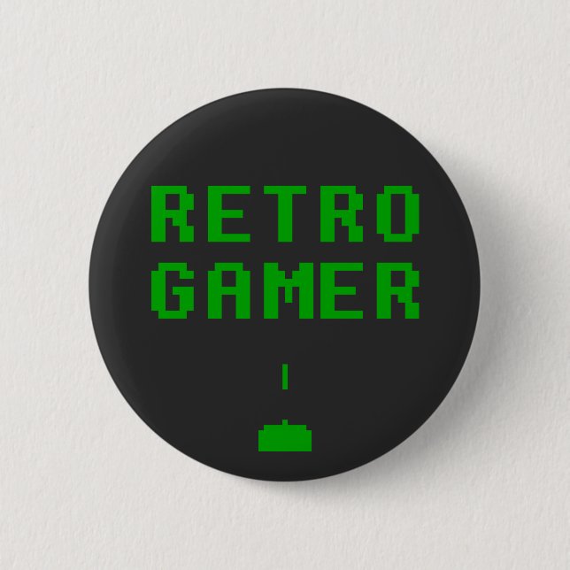 Badge Rond 5 Cm Bouton geek RETRO GAMER (Devant)
