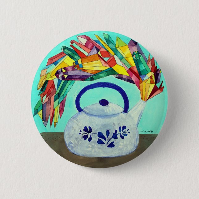 Badge Rond 5 Cm Bouton Gem Kettle (Devant)