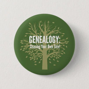 Badge Rond 5 Cm Bouton généalogique (vert)