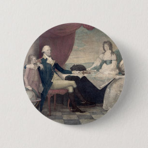 Badge Rond 5 Cm Bouton George Washington et Sa famille