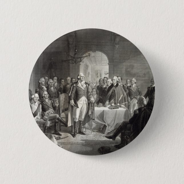 Badge Rond 5 Cm Bouton George Washington et ses généraux (Devant)