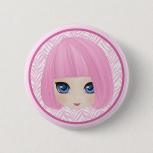 Badge Rond 5 Cm Bouton Girly de mode de Marianne de fille