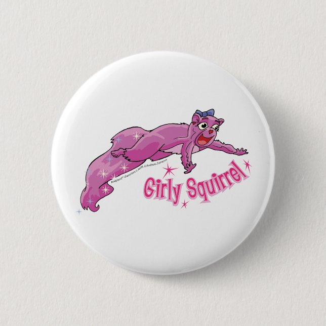 Badge Rond 5 Cm Bouton Girly d'écureuil (Devant)