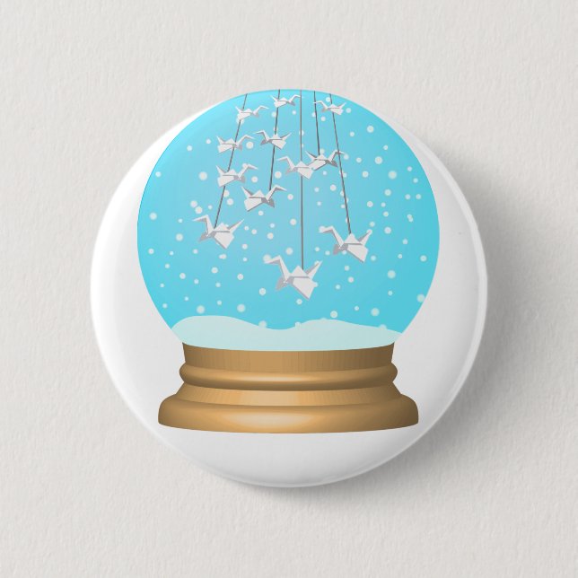 Badge Rond 5 Cm Bouton globe de neige du cygne d'origine (Devant)
