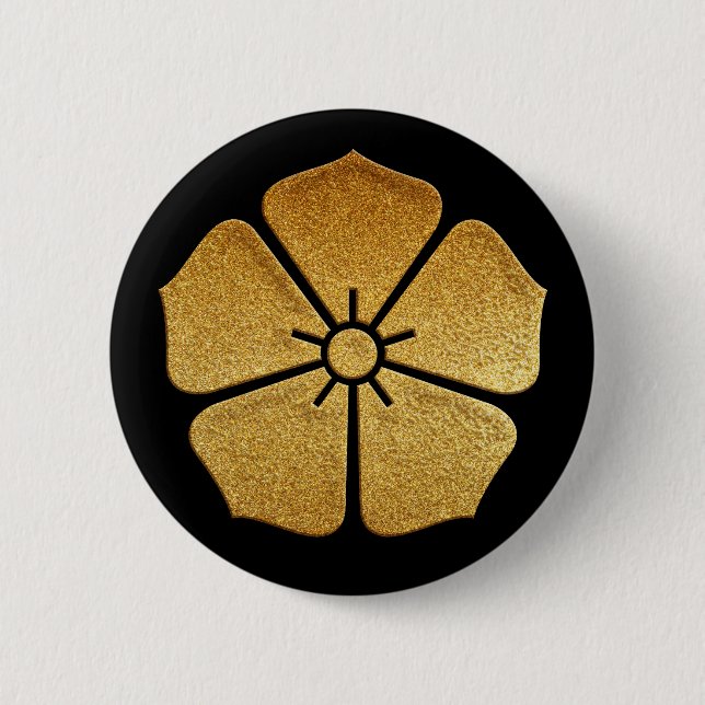 Badge Rond 5 Cm Bouton Gold Toki Kikyo Kamon (Devant)