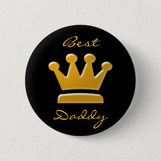 Badge Rond 5 Cm Bouton Golden Best Daddy