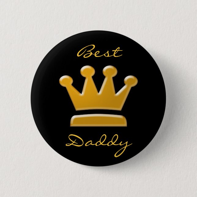 Badge Rond 5 Cm Bouton Golden Best Daddy (Devant)
