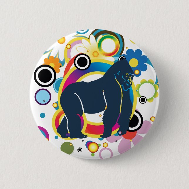 Badge Rond 5 Cm Bouton Gorilla (Devant)