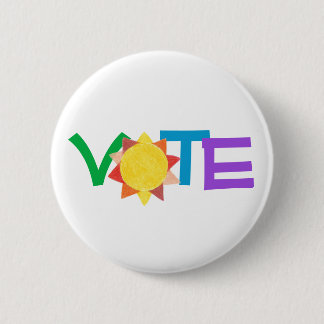 Badge Rond 5 Cm Bouton GOTV du vote Sunny