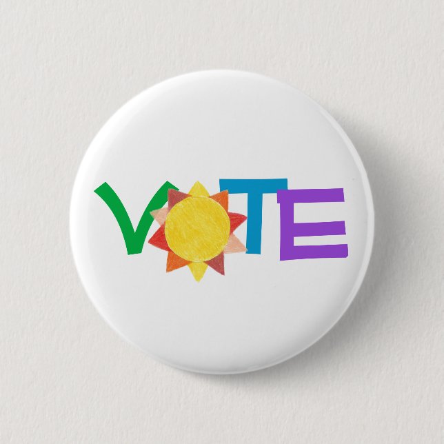Badge Rond 5 Cm Bouton GOTV du vote Sunny (Devant)