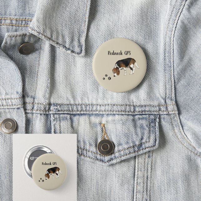 Badge Rond 5 Cm Bouton GPS Redneck (Créateur téléchargé)