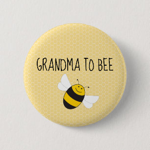 Badge Rond 5 Cm Bouton grand-mère à abeille pour une baby shower