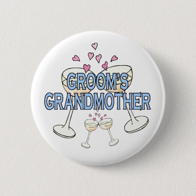 Badge Rond 5 Cm Bouton : Grand-mère de Groom (Devant)