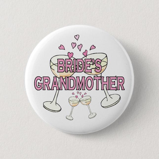 Badge Rond 5 Cm Bouton : Grand-mère de la mariée (Devant)