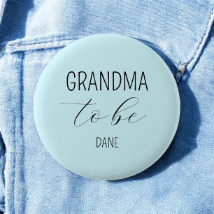 Badge Rond 5 Cm Bouton Grand-mère pour être Baby shower bleu