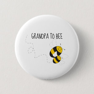 Badge Rond 5 Cm Bouton grand-père à abeille pour baby shower bourd
