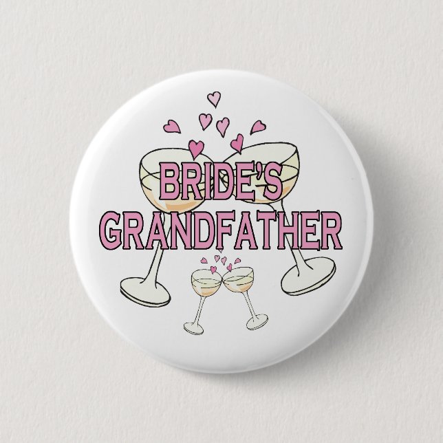 Badge Rond 5 Cm Bouton : Grand-père de la mariée (Devant)