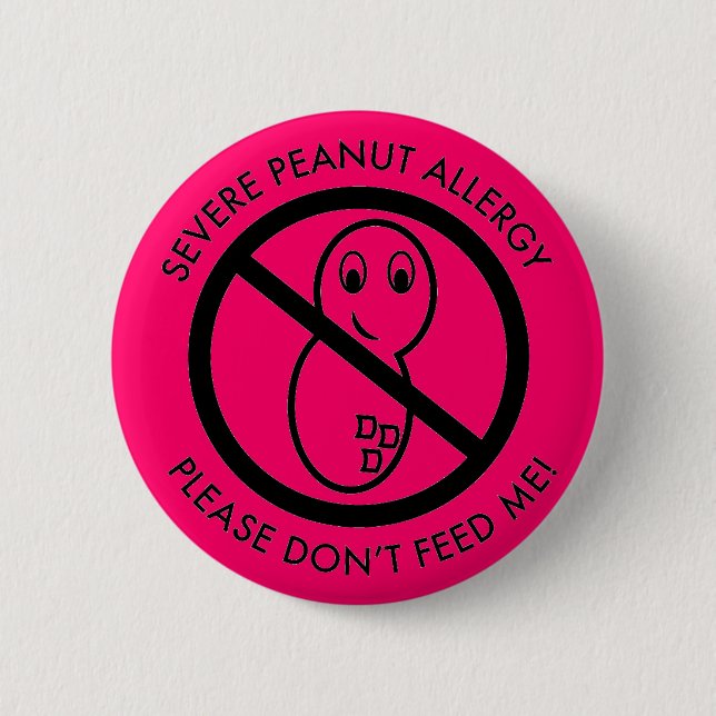 Badge Rond 5 Cm Bouton grave d'allergie d'arachide (Devant)