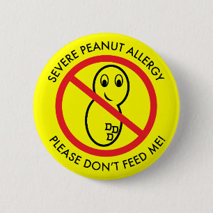 Badge Rond 5 Cm Bouton grave d'allergie d'arachide