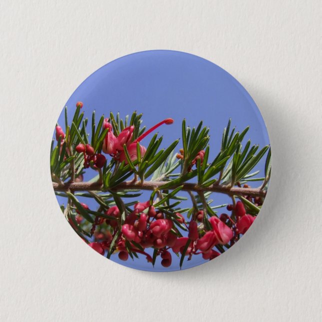 Badge Rond 5 Cm Bouton Grevillea (Devant)