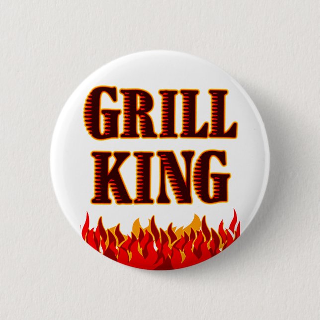 Badge Rond 5 Cm Bouton Grill King BBQ Disant (Devant)